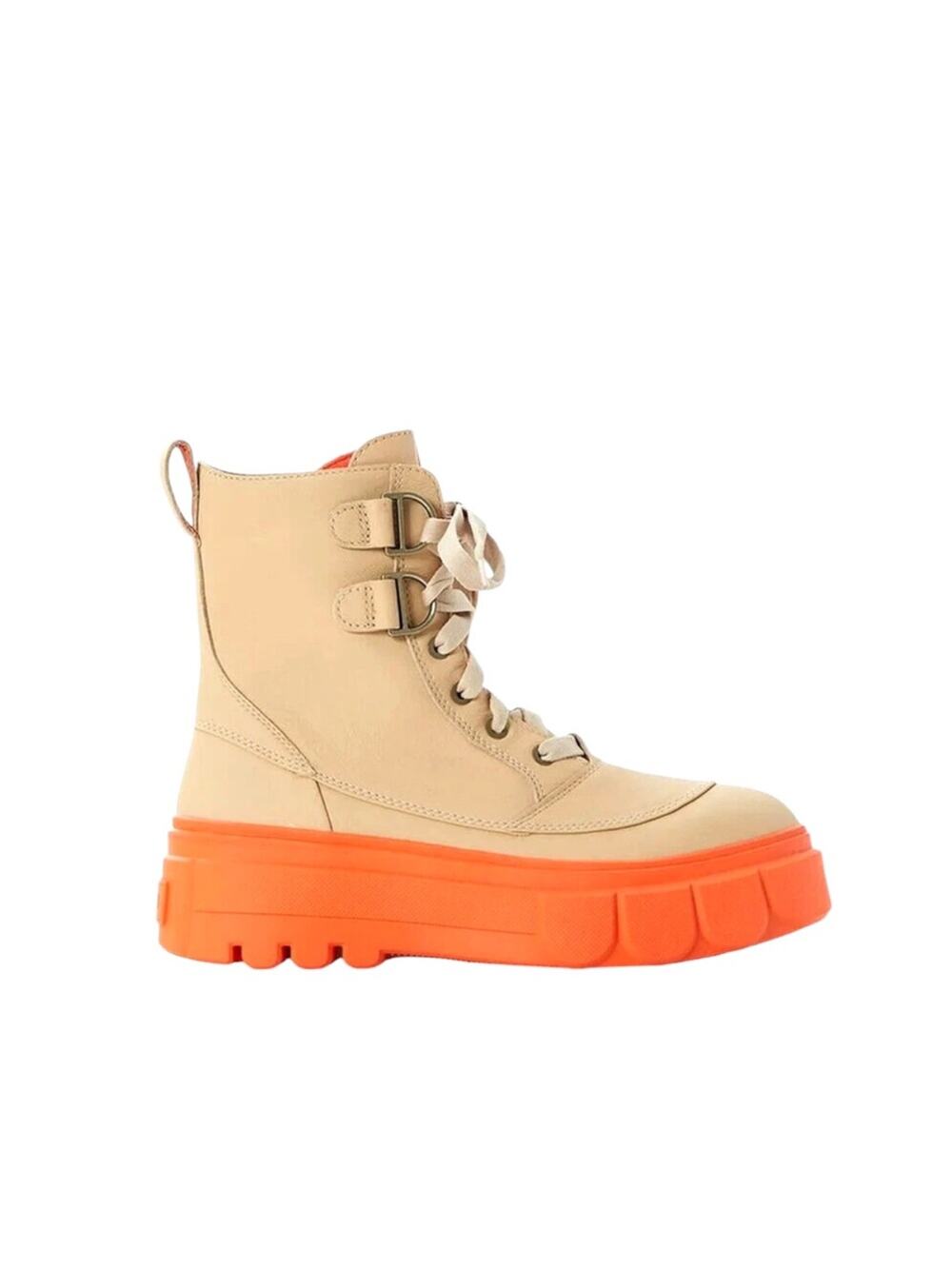 <<Sorel Caribou X Lace-Up Orange and CreamTan Boots - Sz 8